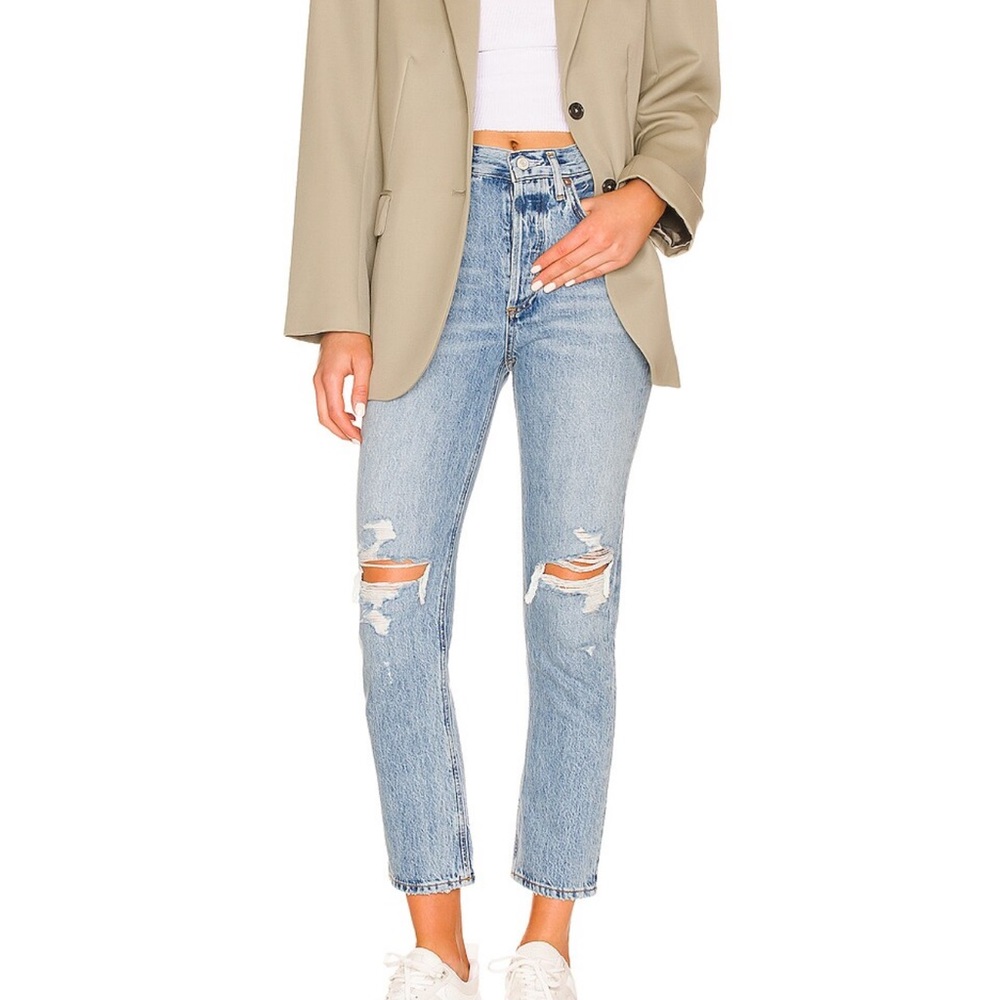 Riley High-Rise Straight Crop Jeans in Blitz